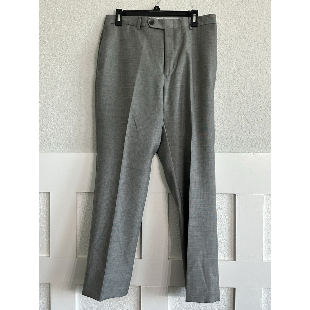Tommy Hilfiger Mens 34x30 Dress Pants Gray Wool Trim Fit